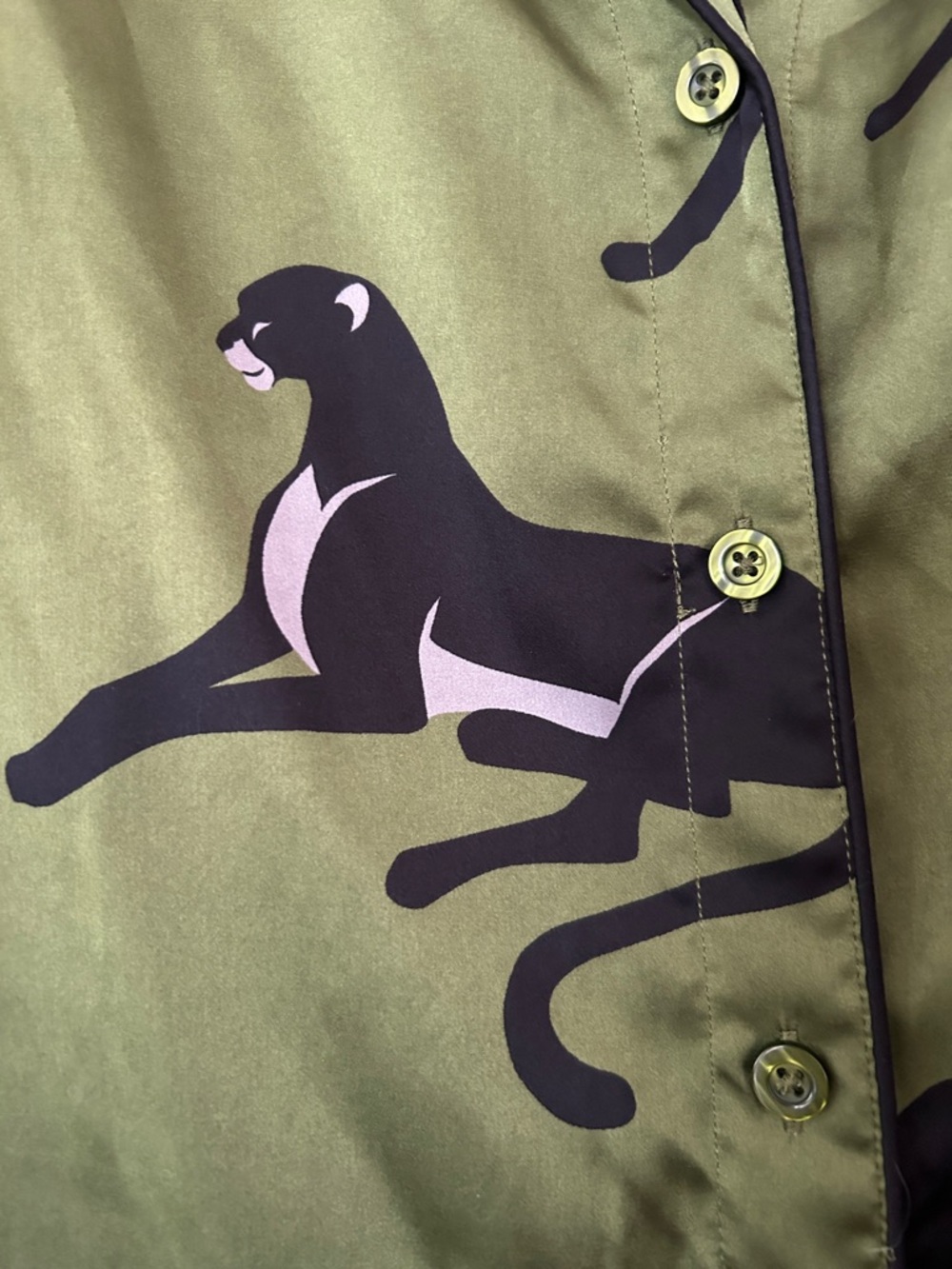 Olive green Auden Panther PJ set, 2xl